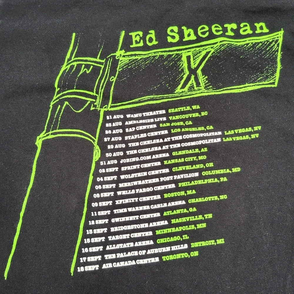 Ed Sheeran X Multiply Tour T-Shirt Size Small Black Double-Sided Concert Tee - Picture 4 of 9